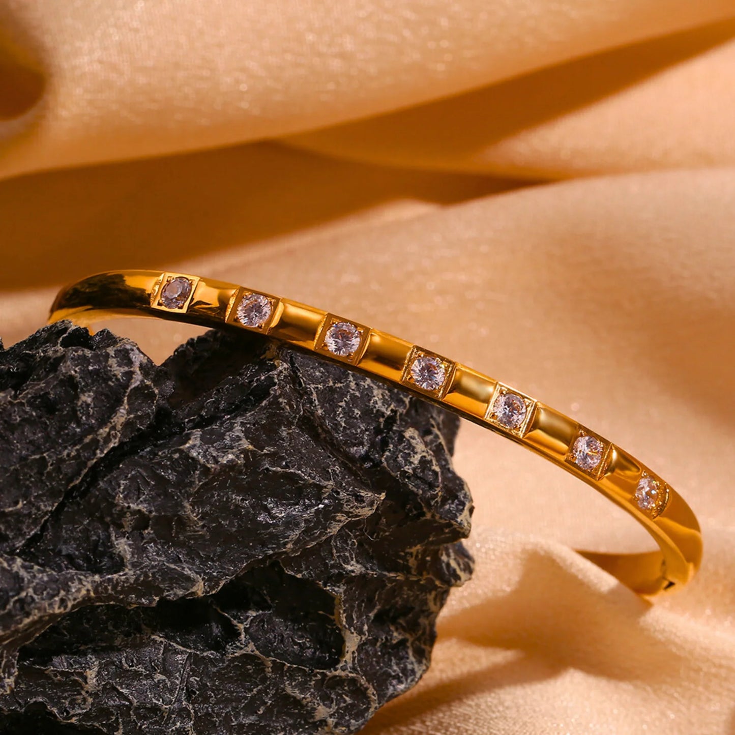 18k Gold Plated Tennis Zircon Bangle