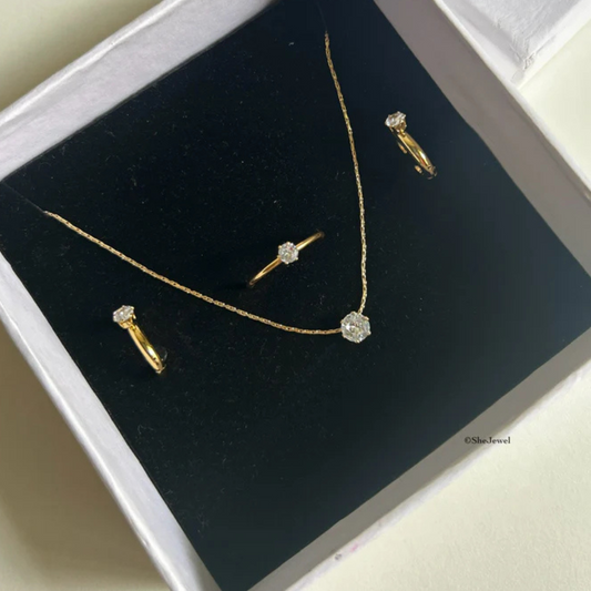 Dreamy Diamond Jewelry Set – 18K Gold Plated