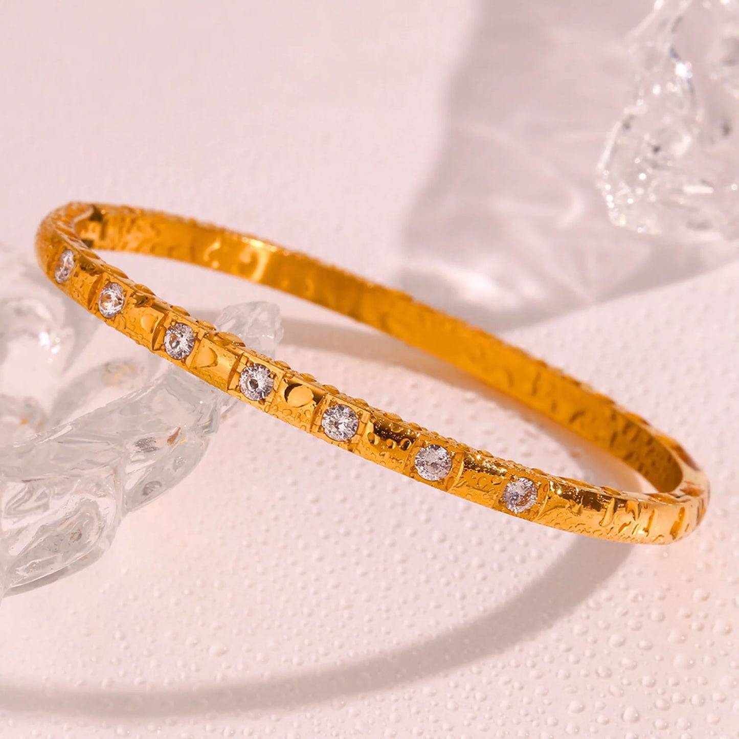 18k Gold Plated Tennis Zircon Bangle