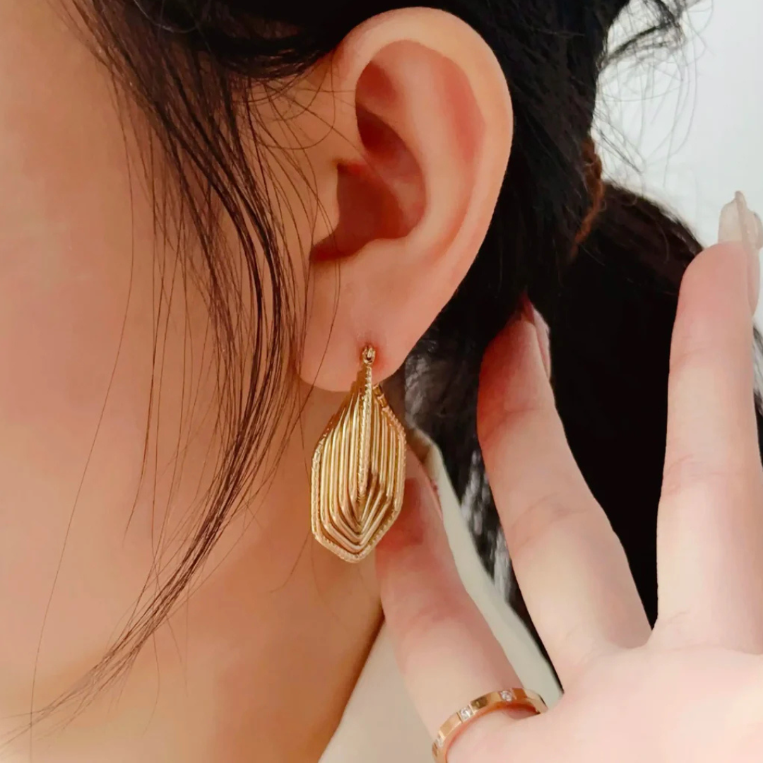 18K Gold Plated Irregular Unique Big Hoop Earrings