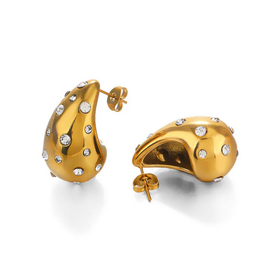 18K Gold Plated Bottega Drop Earrings