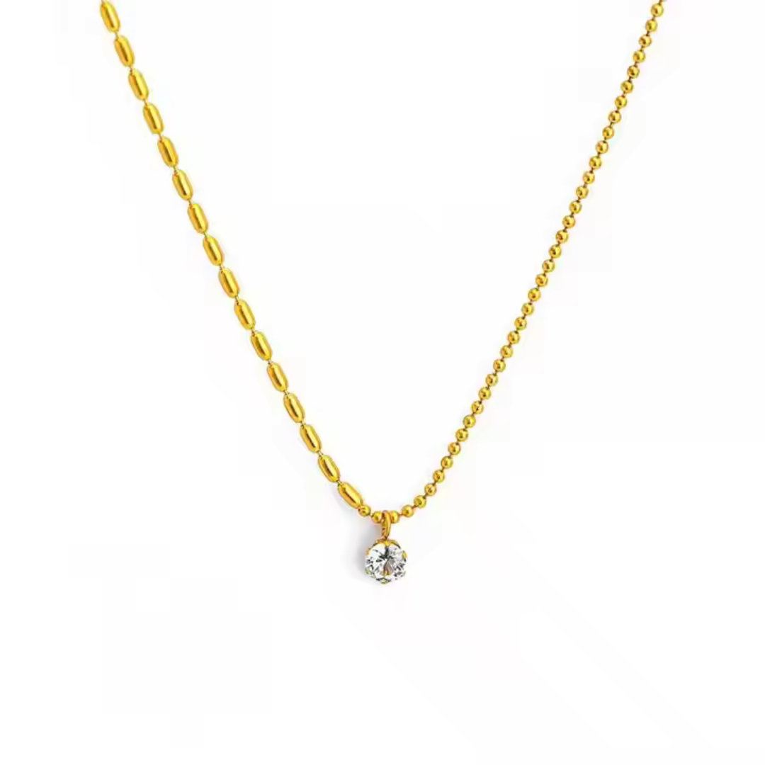 18K Gold Plated Zircon Pendant Necklace