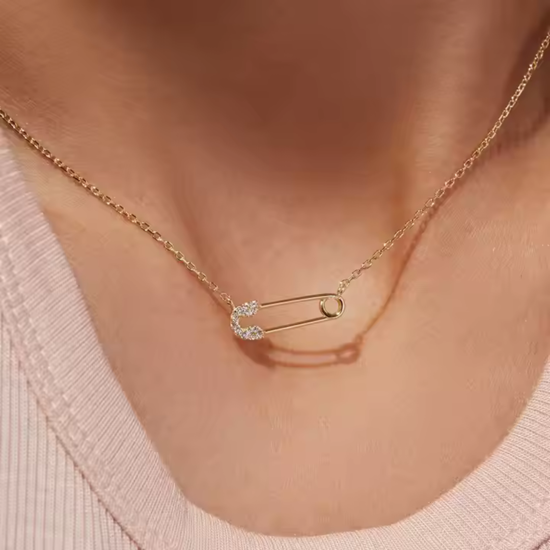 18K Gold Plated Paper Clip Necklace