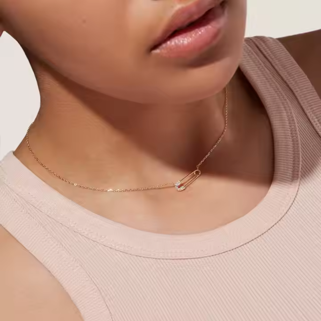 18K Gold Plated Paper Clip Necklace