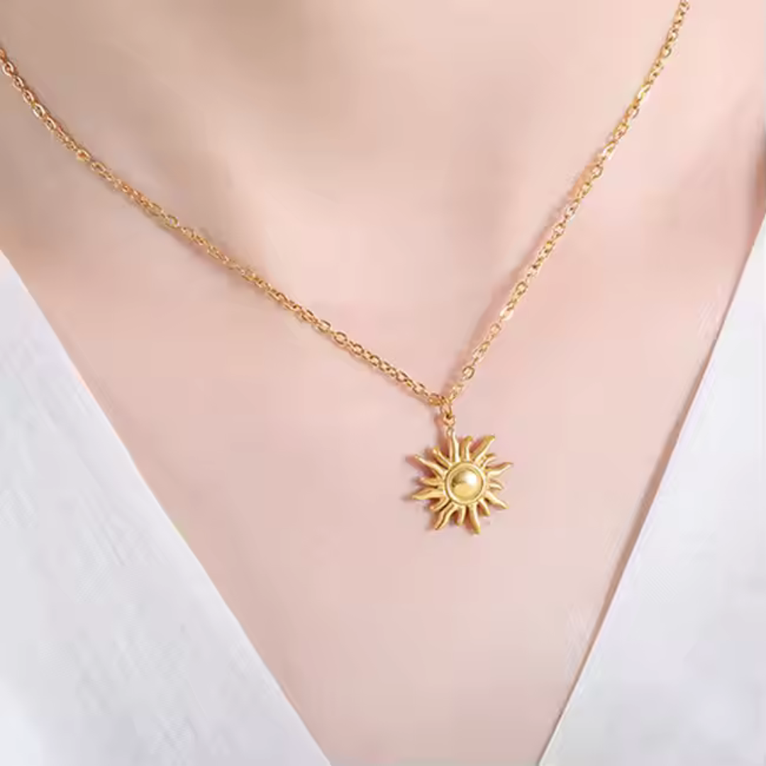 18K Gold Plated Sun Necklace