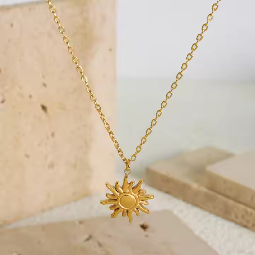 18K Gold Plated Sun Necklace