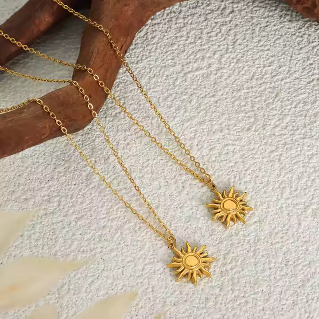 18K Gold Plated Sun Necklace