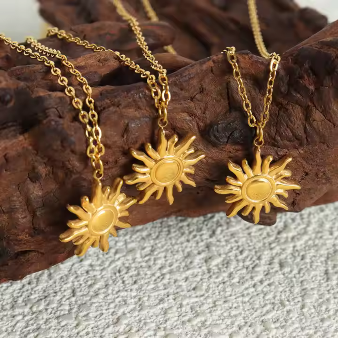 18K Gold Plated Sun Necklace