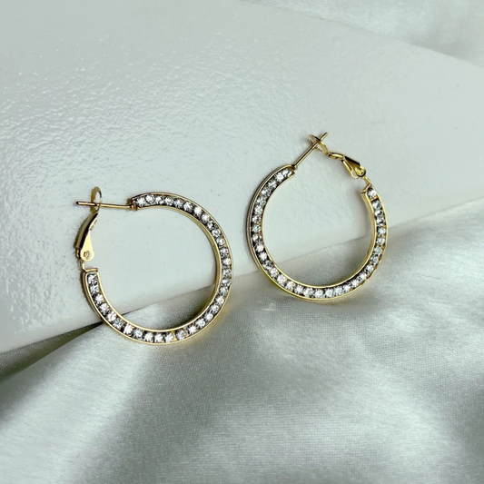 Zircon Diamond Hoops